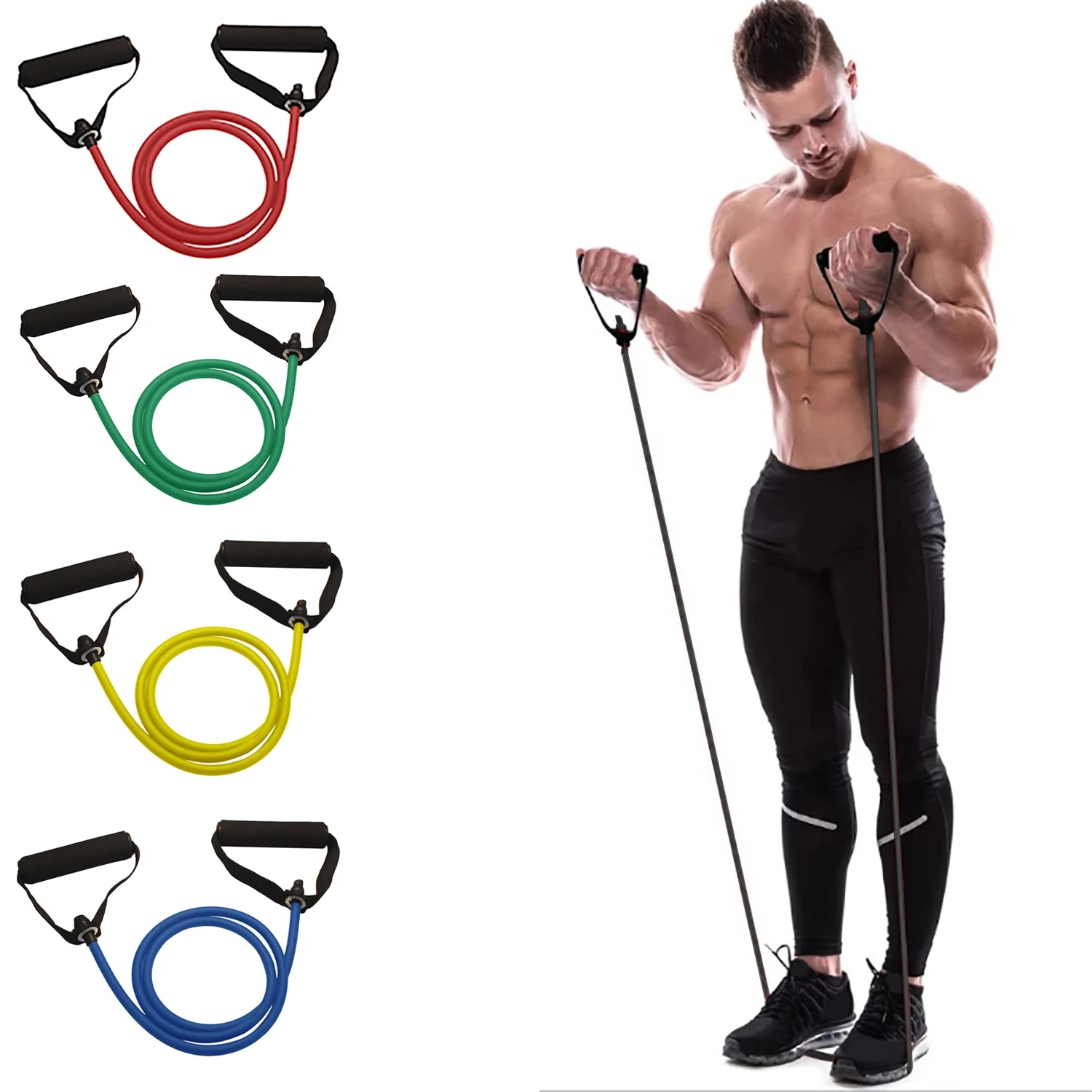 Resistance Bands Set With Handles - Bandes de résistance avec poignées, bandes
