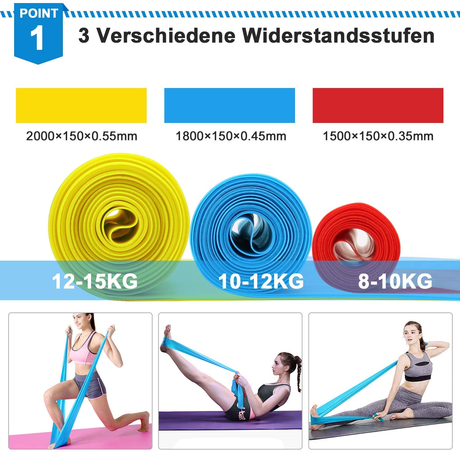 Bandes de Fitness élastiques 3 - Pilates Bar Kit With Resistance Bands avis et prix