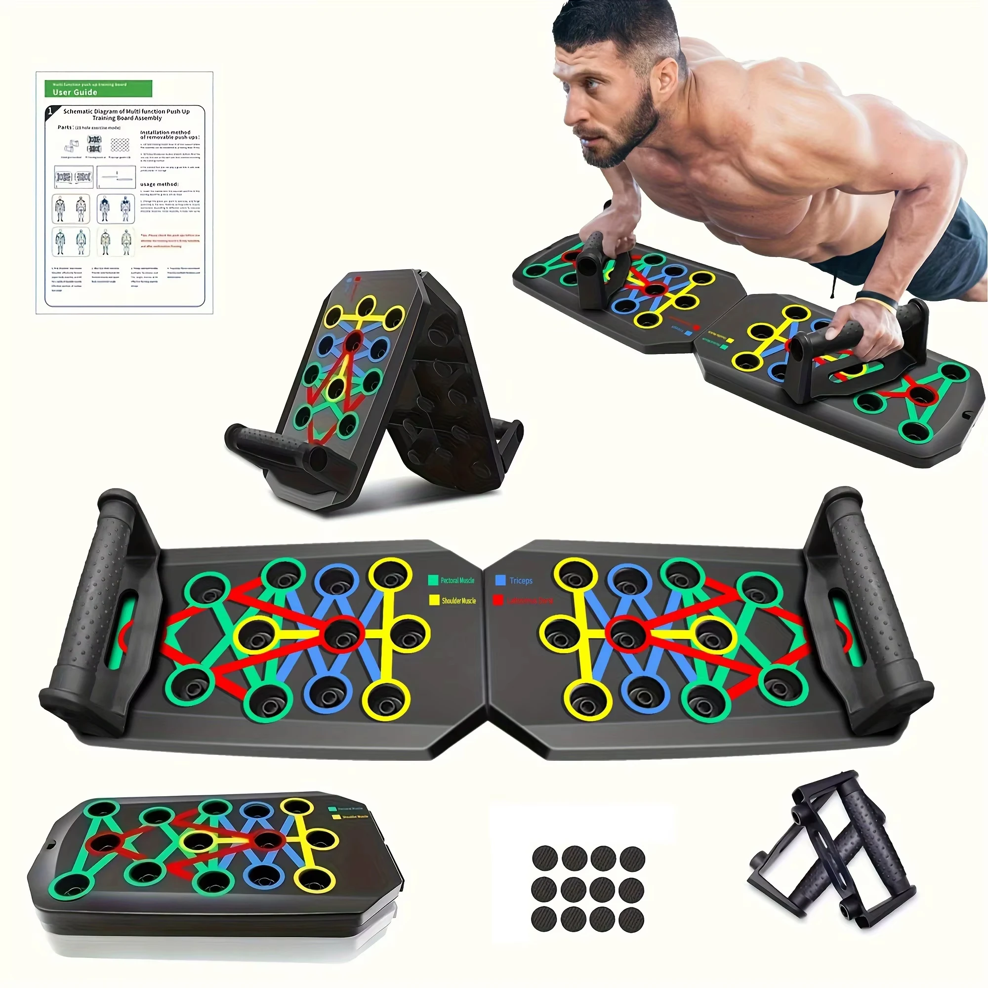 1 pièce : planche de pompes pl - Push Up Board Foldable Multi Function avis et prix