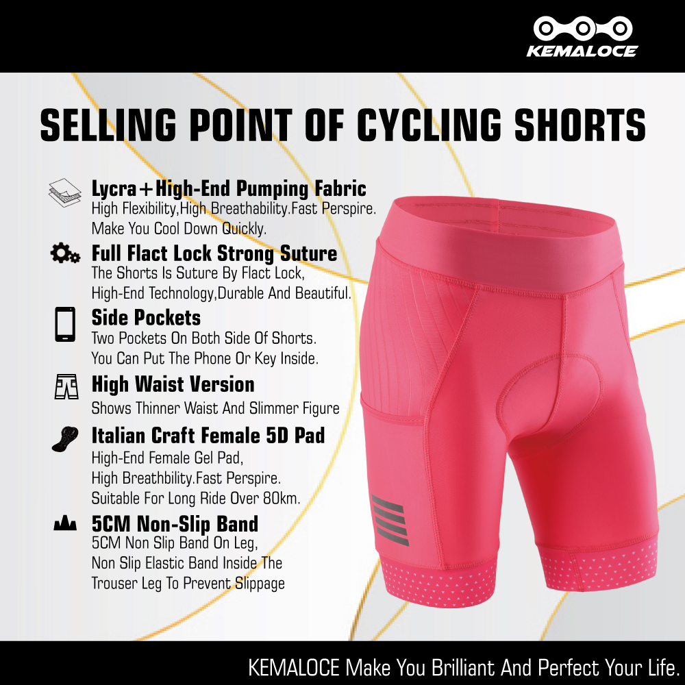 KEMALOCE-Short de cyclisme res - Padded Cycling Shorts 5D Gel avis et prix